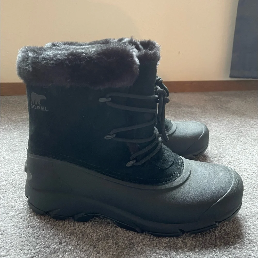 Sorel Snow Angel Lace Up Boots Women’s 10 black